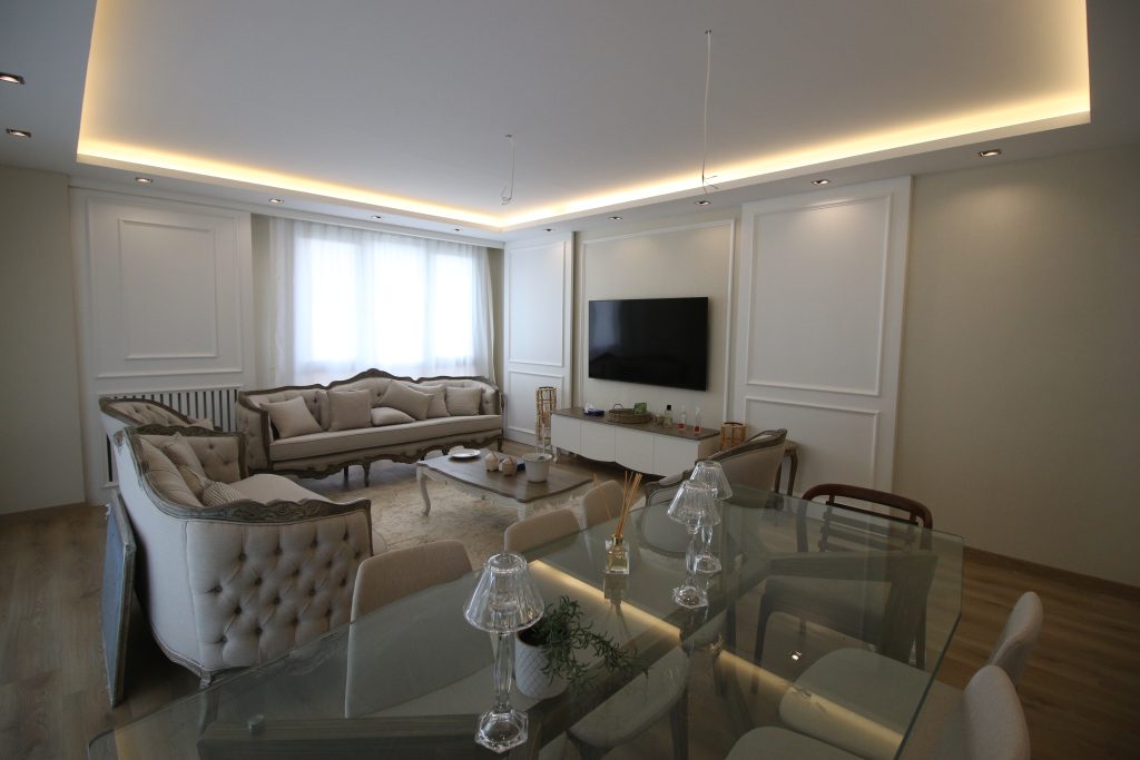 مشروع إكساء الشقة 37 وهي شقة سكنية في إسطنبول، عمليات إكساء مع تصميمات ثلاثية الأبعاد قبل التنفيذ، مشروع متكامل بإمكانكم الإطلاع عليه....